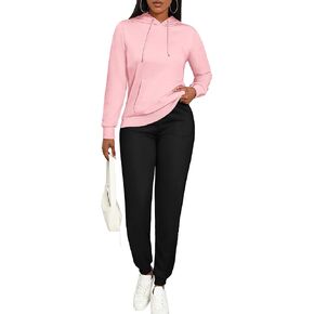 CLOCOR Track Suits for Women Set - Casual 2 Piece Outfits Sweatsuit Pullover Long Sleeve Soild Color Jogging Suit with Pocket