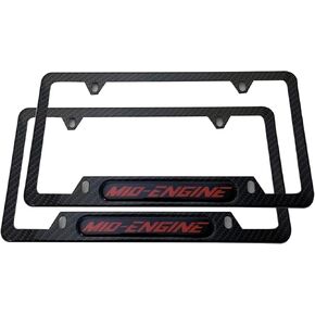 2pcs Mid Engine License Plate Frames Covers Holder, for Corvette C8, Stainless Steel Made,Carbon Fiber