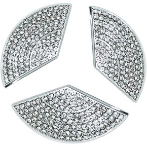 Car Trunk Sign Emblem Bling Accessories Cover Declas Compatible with Mercedes Benz W204 C250 W205 C300 W212 W213 E350 CLA (Silver, for 2008-2024 C Class E Class CLA Sedan)