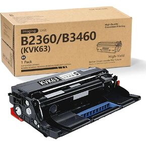 وحدة الطبل B2360 KVK63 قطعة واحدة بديلة لاستخدام طبل Dell KVK63 مع طابعات B2360d B2360dn B3460dn B3465dn B3465dnf S2830dn (1 أسود)