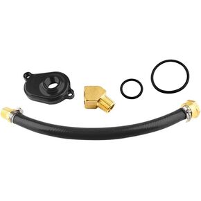 SPELAB 6.0L Oil Cooler Flush Kit with Blue Aluminum Anodize Adapter Fit for 2003-2007 Diesel (Black)