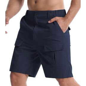 Mens Casual Cargo Shorts Athletic Workout Golf Shorts for Men Classic Cargo Stretch Shorts with Multipockets