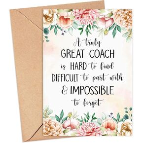 Coach Card - Coach Leaving Card - A Truly Great Coach Is Hard To Find - Farewell Card - Appreciation Card - Retirement Card