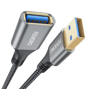 USB Extension Cable 3ft, USB 3.0 Extension Cord Braided, USB 3 Male to Female Extender Long Type A Port High Speed Data Transfer and Charge for Mouse USB Keyboard Flash Drive Camera Printer