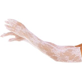 قفازات نسائية من Leg Avenue بدون خياطة من الدانتيل بطول الأوبرا