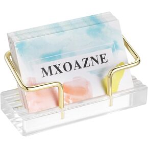 Acrylic Business Card Holder for Desk, Modern Clear Business Card Display Holder, Desktop Business Card Stand Business Cards Organizer, Holds 50 Cards