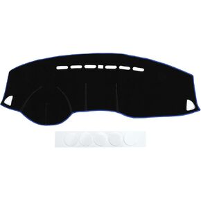 غطاء Motoforti Dash، سجادة لوحة القيادة غير قابلة للانزلاق لسيارة Mitsubishi Outlander Sport 2011-2024، بوليستر، أسود أزرق
