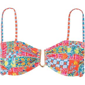 SOLY HUX Bikini Tops for Women Floral Print Spaghetti Strap Tie Back Swimsuit Bathing Suit Tops