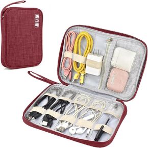 Travel Cord Organizer, Electronic Organizer, Travel Cable Organizer, Portable Waterproof Double Layers Tech Organizer for Cable, Cord, Charger, Phone, Earphone (Black)