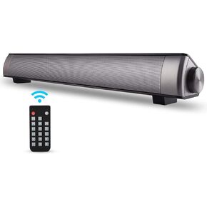 Sound Bar | Soundbar Wired and Wireless Bluetooth 5.0 Speaker | Built in Mic | for Cell Phone/Tablet/Projector and Support TV with AUX/RCA Output