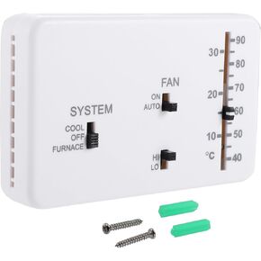 RV Analog Control Heating/Cooling Thermostat Kit for for Campers Motorhome/for Duo-Therm Thermostat RV Analog Control Heat/Cool / 40-90°F Temp on A/C and Furnace / 1 Set