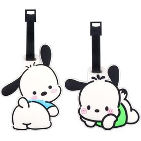 علامة الأمتعة أنيمي - عبوتان، علامات الأمتعة الكرتونية اللطيفة مع حزام حزام من السيليكون، بطاقة تعريف حقيبة لطيفة، علامات حقيبة Kawaii للأطفال والنساء والفتيات (H) in Kuwait