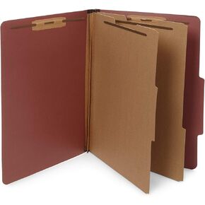 30 Legal Size Classification Folders, 2 Divider 2 Inch Tyvek Expansions, Durable 2 Prongs Designed to Organize Standard Law Client Files, Office Reports, 30 Legal Folders, Red Brick