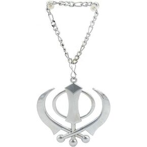 S,S Store Silver Colour Khanda For Car Rear Mirror(Car Hanging)