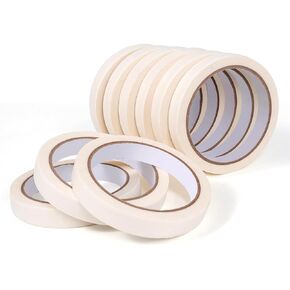 9 Rolls Masking Tape Bulk 0.6 Inch - Narrow White Painters Tape General Purpose for Packing Crafting DIY Home Office 3/5 Inch x 22 Yards