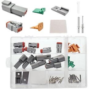 DT Deutsch Connector 2 Pin IP68 Waterproof 6 Kits ST6430-02-06 Size 16 Solid contacts are automotive electrical wire connectors designed for a range of vehicles including cars,boats,trucks,motorcycle