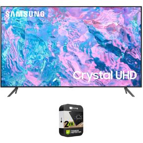 سامسونج UN43CU7000FXZA 43 بوصة كريستال UHD 4K حزمة تلفزيون ذكي 2023 مع حزمة حماية محسنة CPS لمدة عامين