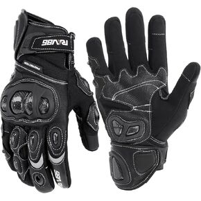 Motorcycle Gloves Genuine Leather Riding Gloves Breathable Motorbike Gloves with Carbon Fiber Protection Touchscreen Cycling Gloves for Outdoor Sports Racing Riding