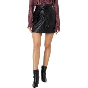 PAIGE Women's Blanka Vegan Leather Pleats High Waisted in Black