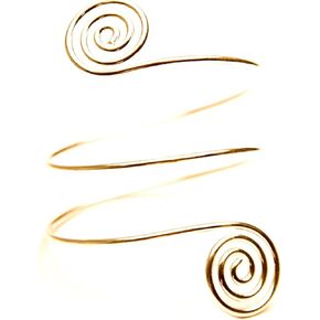 Punk Cool Open Upper Arm Adjustable Coil Swirl Leaf Wings Snake Butterfly Armband Minimalist Armlet Cuff Bangle Bracelet Simple Gothic Jewelry for Women Teens