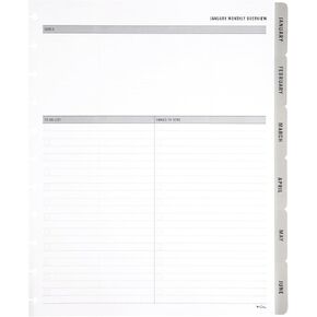 2025 TUL® Discbound صفحات إعادة تعبئة المخطط الشهري مع 12 فواصل علامات التبويب، حجم الحروف، رمادي، من يناير إلى ديسمبر in Kuwait