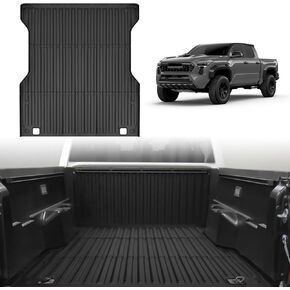 Truck Bed Mat Fit for Tacoma 2024 5FT, All Weather Trunk Mat Waterproof Cargo Mat Compatible with Toyota Tacoma Accessories 2024 Odorless Truck Bed Mat Black