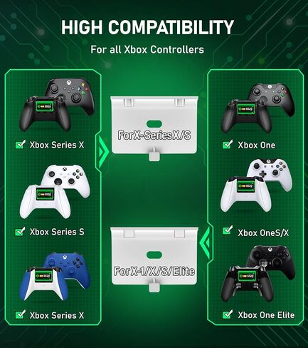 Upgraded Controller Charger Station with 2x6200mWh Rechargeable Battery Packs for Xbox One/Series X|S, Dual Charging Dock for Xbox One Battery Pack (Controller not Included) in Saudi Arabia