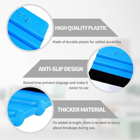 10 عبوات من ممسحة حافة اللباد للفينيل - مكشطة بلاستيكية مقاس 4 بوصة، أداة وضع الملصقات الجرافيكية - لون نافذة السيارة، ورق حائط، ملصق لاصق in Kuwait