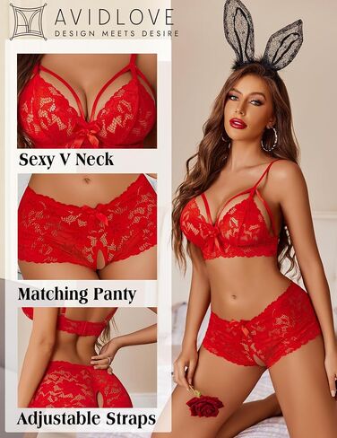 Avidlove Lingerie Set for Women Teddy Lingerie Bra and Panty Babydoll Outfits S-XXL in Saudi Arabia