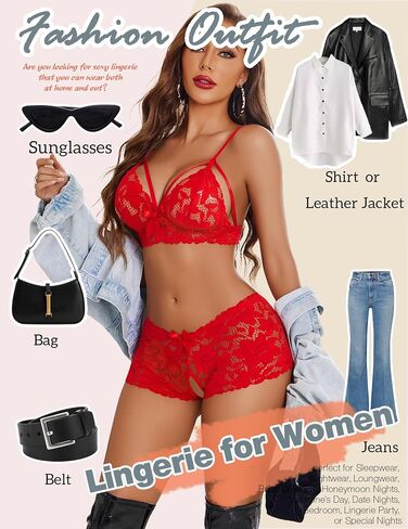 Avidlove Lingerie Set for Women Teddy Lingerie Bra and Panty Babydoll Outfits S-XXL in Saudi Arabia
