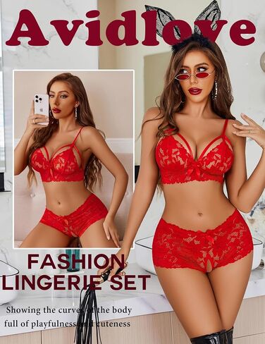Avidlove Lingerie Set for Women Teddy Lingerie Bra and Panty Babydoll Outfits S-XXL in Saudi Arabia