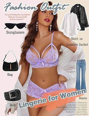 Avidlove Lingerie Set for Women Teddy Lingerie Bra and Panty Babydoll Outfits S-XXL in Saudi Arabia