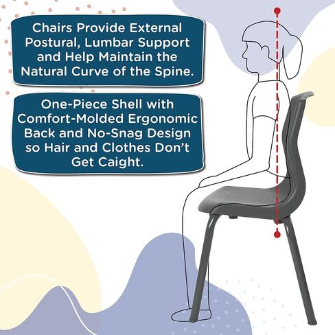 Angel H، كرسي أطفال MyPosture بأرجل من الكروم، باللون الأزرق، مقاس 10 بوصة in Kuwait