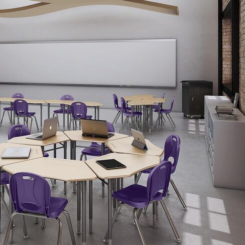 مدرسة التراص من سلسلة Learniture Structure، ارتفاع 45.72 سم، مجموعة من 4 كراسي أرجوانية in Kuwait