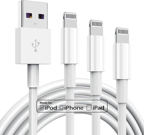 2 حزمة كابل شاحن iPhone معتمد من Apple MFi بطول 3 أقدام، سلك كابل Apple Lightning إلى USB بطول 3 أقدام، شحن سريع 2.4 أمبير، شواحن طويلة لهاتف Apple iPhone 13/12/11/11Pro/11Max/ X/XS/XR/XS Max/8 /7/6 in Kuwait