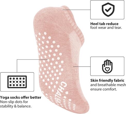 Non Slip Yoga Socks for Women 6 Pairs Ankle Low Cut Pilates Barre Socks with Grips, Multicolor 02(6 Pairs) in Saudi Arabia