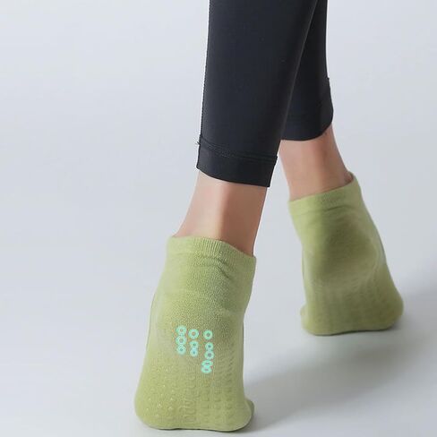 Grip Socks Womens Pilates Yoga Barre Non Slip Stripes Cotton Ankle Anti-Skid Sock Size 5-10 in Saudi Arabia