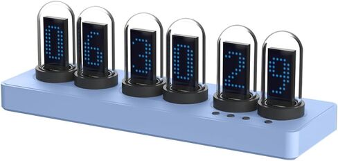 ساعة أنبوب Nixie، ساعة مكتب، التحكم في الهاتف المحمول، إضاءة خلفية RGB، أقراص رقمية مخصصة، ساعة أنبوبية لغرفة الألعاب وديكور المكتب (أبيض) in Kuwait