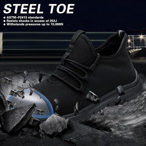 أحذية اصبع القدم الصلب للرجال النساء عدم الانزلاق للماء مقاومة للانزلاق أحذية العمل مقاومة للماء سلامة اصبع القدم أحذية البناء الصناعية غير قابلة للتدمير ثقب برهان أحذية رياضية in Kuwait