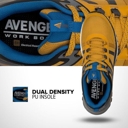 Avenger Work Boots Men's Composite Toe Aero Trail Industrial Shoe, Yellow/Blue, 13 Wide in Saudi Arabia