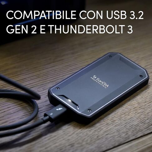 SANDISK Professional 4TB PRO-G40 SSD - Up to 3000MB/s, Thunderbolt 3 (40Gbps), USB-C (10Gbps), IP68 dust/Water Resistance, External Solid State Drive - SDPS31H-004T-GBCND | Up to 3000MB/s, Thunderbolt 3 (40Gbps), USB-C (10Gbps), IP68 dust/Water Resistance in Kuwait