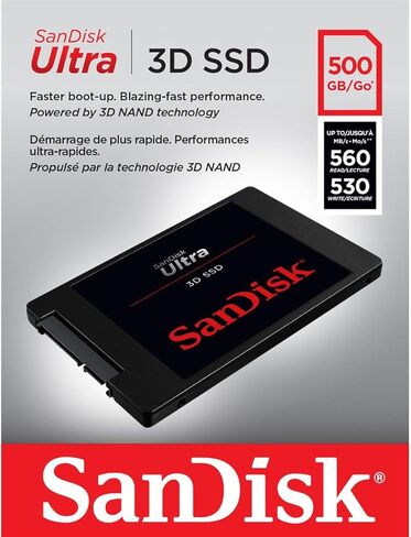 SanDisk Ultra 3D NAND 1TB Internal SSD - SATA III 6 Gb/s, 2.5 Inch /7 mm, Up to 560 MB/s - ‎SDSSDH3-1T00-G26 in Saudi Arabia