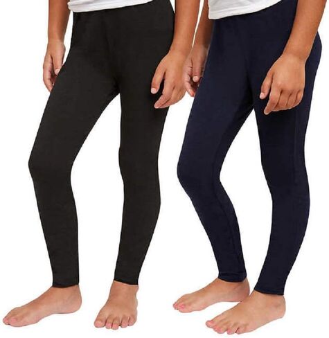Splendid Girls Tapered Legs Elastic Waistband Solid Legging (2 Pack) (10, Black - Peacoat) in Saudi Arabia