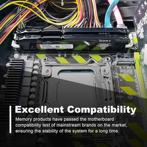 Yongxinsheng 1333MHz 16GB Kit (8GBx2) DDR3 Ram Desktop PC3-10600 UDIMM Non-ECC Unbuffered 1.5V 2Rx8 Dual Rank 240-Pin CL9 PC وحدة ترقية ذاكرة الكمبيوتر (أسود) in Kuwait