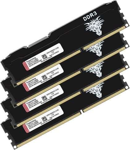 Yongxinsheng 1333MHz 16GB Kit (8GBx2) DDR3 Ram Desktop PC3-10600 UDIMM Non-ECC Unbuffered 1.5V 2Rx8 Dual Rank 240-Pin CL9 PC وحدة ترقية ذاكرة الكمبيوتر (أسود) in Kuwait