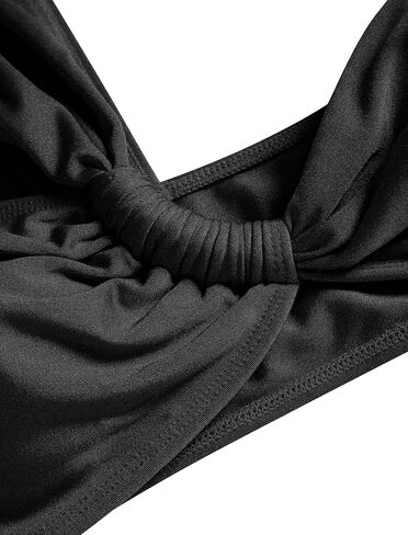 ZAFUL Women's One Shoulder Bikini Top Twisted Ruched Padded Bandeau Bikini Top Swimsuit Bathing Suits Top in Saudi Arabia