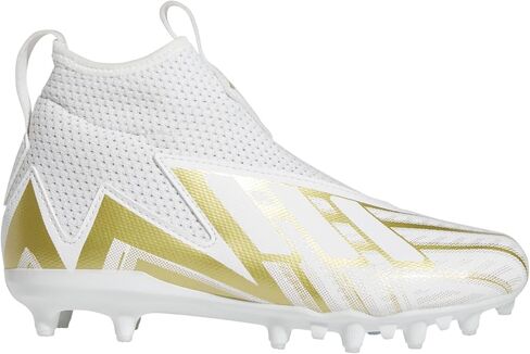 adidas Freak Spark 23 Football Shoe, White/White/Gold Metallic, 1.5 US Unisex Little Kid in Saudi Arabia