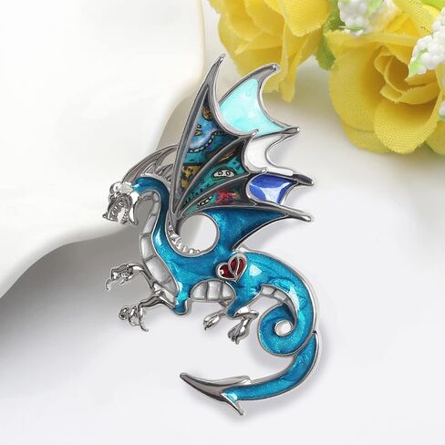 Alloy Fantasy Dinosaur Dragon Brooch Enamel Pins for Women Lady Girl Fashion Jewelry Gift in Saudi Arabia