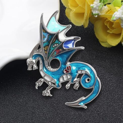 Alloy Fantasy Dinosaur Dragon Brooch Enamel Pins for Women Lady Girl Fashion Jewelry Gift in Saudi Arabia