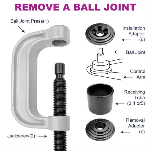 FEXON 23pc Master Ball Joint Press Kit Ball Joint Press & U Joint Removal Kit مع مقابس ومحولات عالمية، مجموعة أدوات وصلة كروية شديدة التحمل لمعظم السيارات ذات الدفع الرباعي والشاحنات الخفيفة وسيارات الدفع الرباعي in Saudi Arabia
